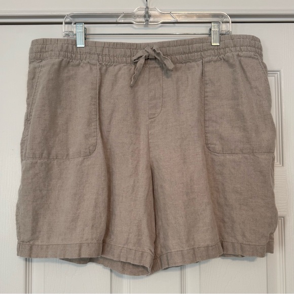 EUC Garnet Hill Coastal Linen Shorts Sand XL - Picture 2 of 8